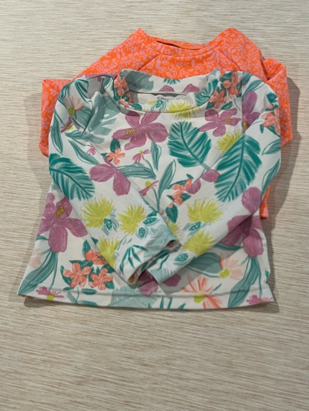 Carter's Girls White Floral & Orange Rashguard Set of 2 Cat & Jack & Carter 18m